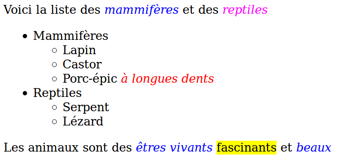 Sélecteurs relationnels